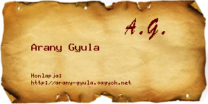 Arany Gyula névjegykártya